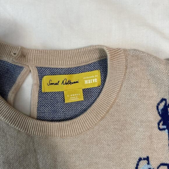 maeve x sonal nathwani floral short sleeve sweater xsmall - Picture 8 of 8